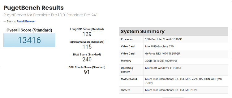 GeForce RTX 4070 Ti SUPER-premierepro