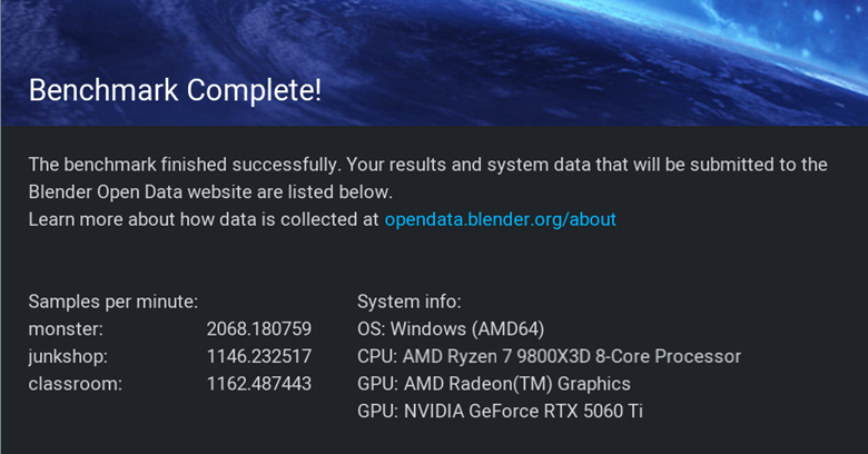 GeForce RTX 5060 Ti 16GBblender