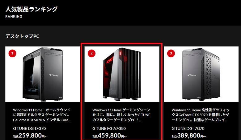 G TUNE FG-A7G80ranking