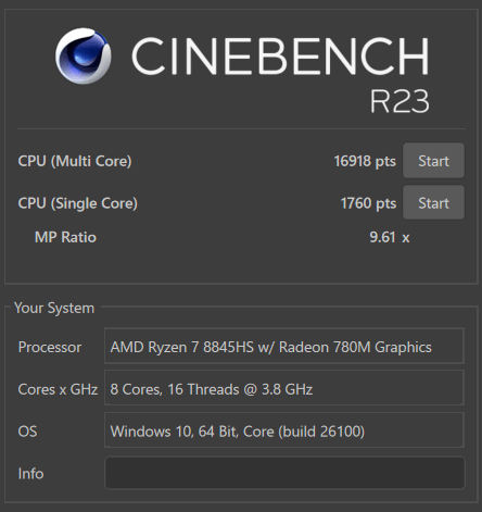 Lenovo LOQ 15AHP9-cinebench