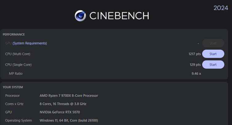 NEXTGEAR JG-A7G70 9700Xcinebench